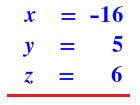 วิธีของเกาส์ (Gauss’ method) ได้ค่า  x,y,z