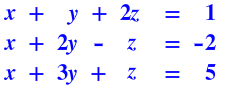 ระบบสมการเชิงเส้น 3 ตัวแปร