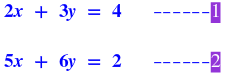 การแก้ระบบสมการเชิงเส้น ที่มี 2 ตัวแปรโดยใช้กฎของเครเมอร์